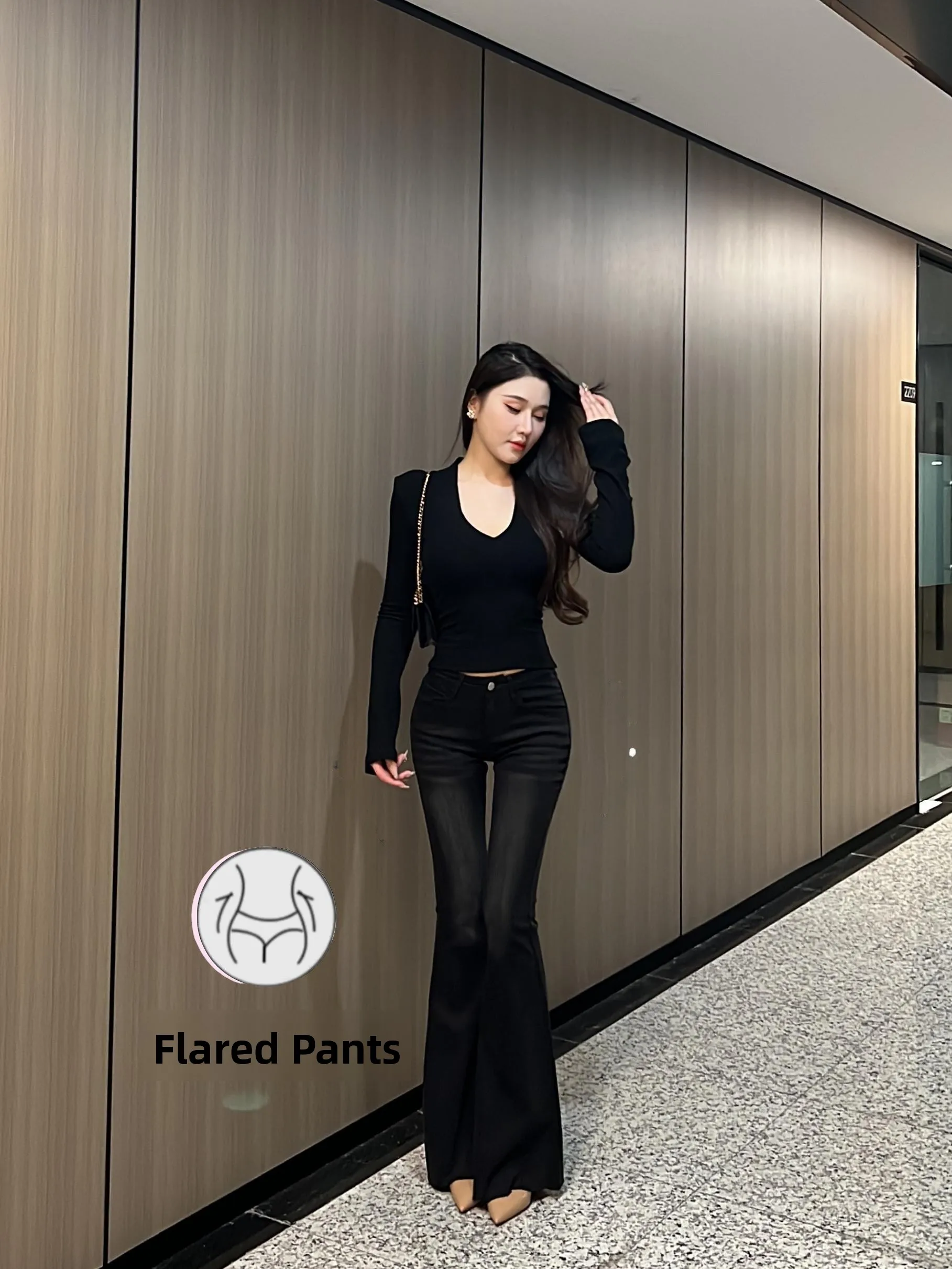 

Сексуальные джинсы-колокольчики с низкой талией, женские джинсы в стиле ретро, широкие брюки длиной до пола, корейские хлопковые эластичные джинсовые узкие брюки