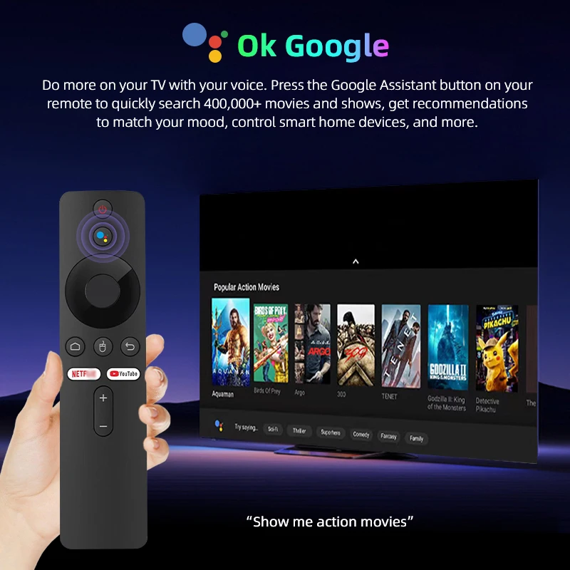 Global Version ATV android 13.0 8k smart TV Stick voice control Dual 2.5G5G Wifi Multi Language 2GB RAM 16GB ROM Portable stick