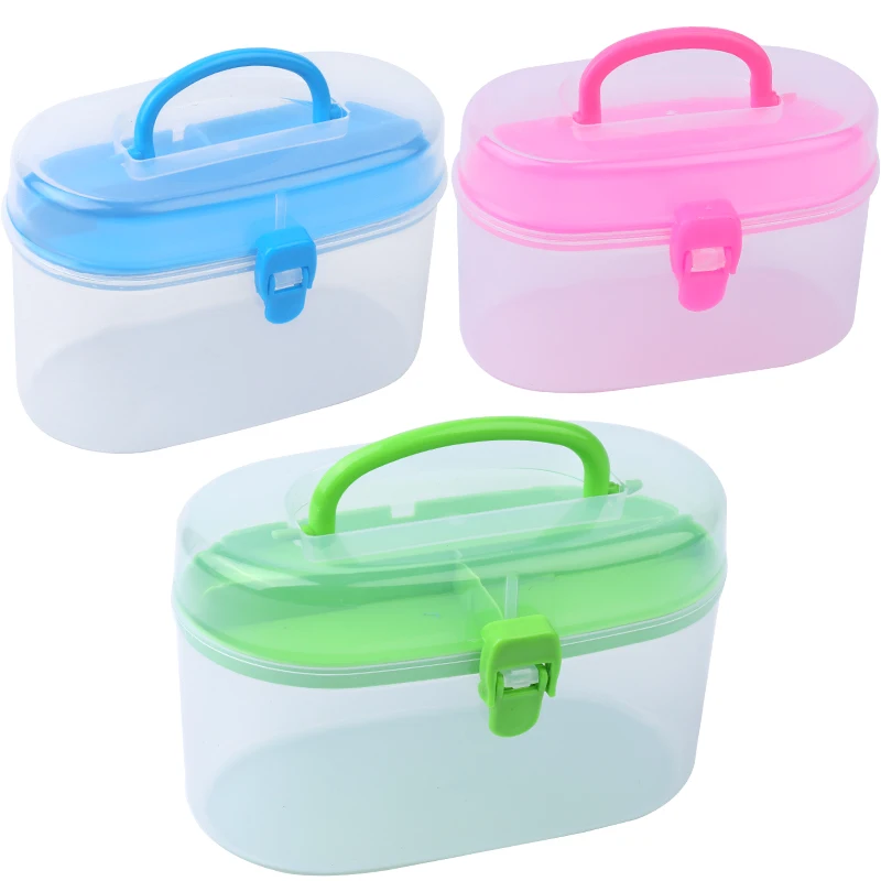 Plastic Transparent Storage Box For Sewing Embroidery Tools Organizer Case Nail Art Battery Screw Case Beads Container