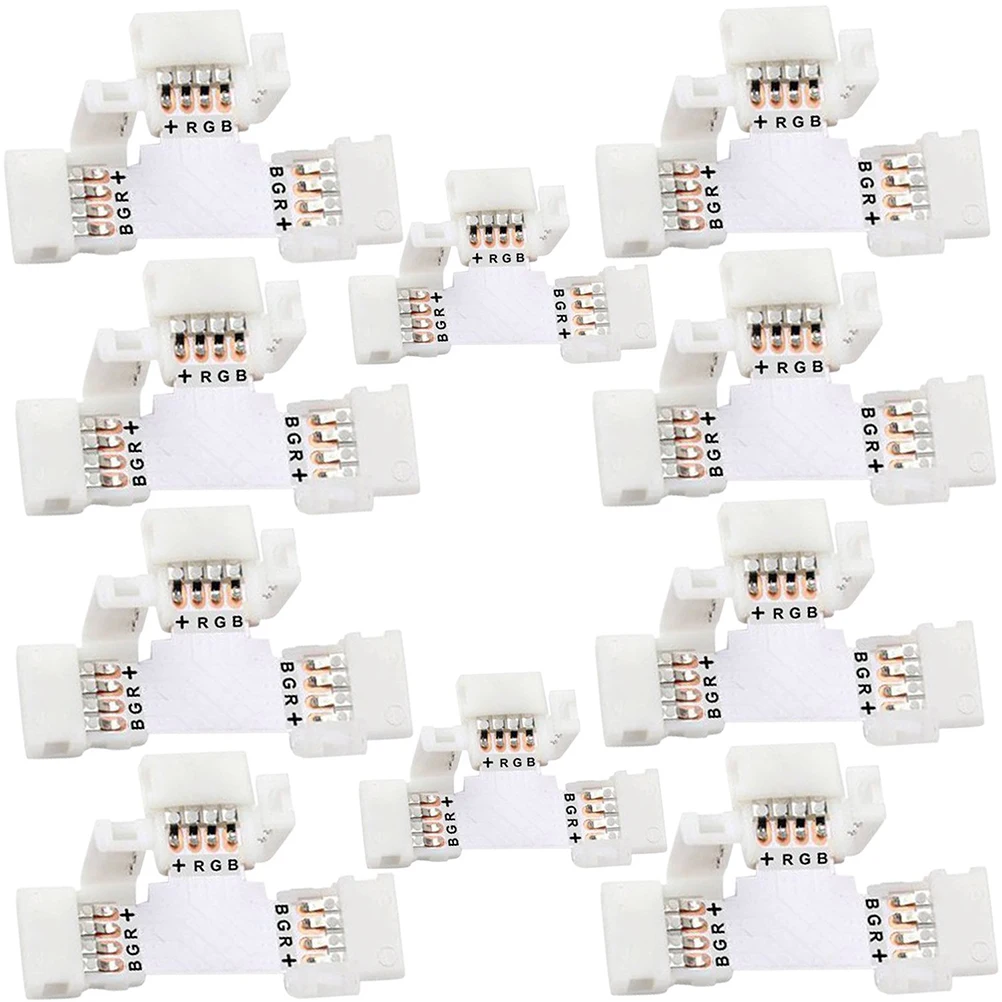 10pcs LED Light Strip Connector Buckle for Flexible Board No Soldering Quick Connection Lightweight Easy Storage Must Have
