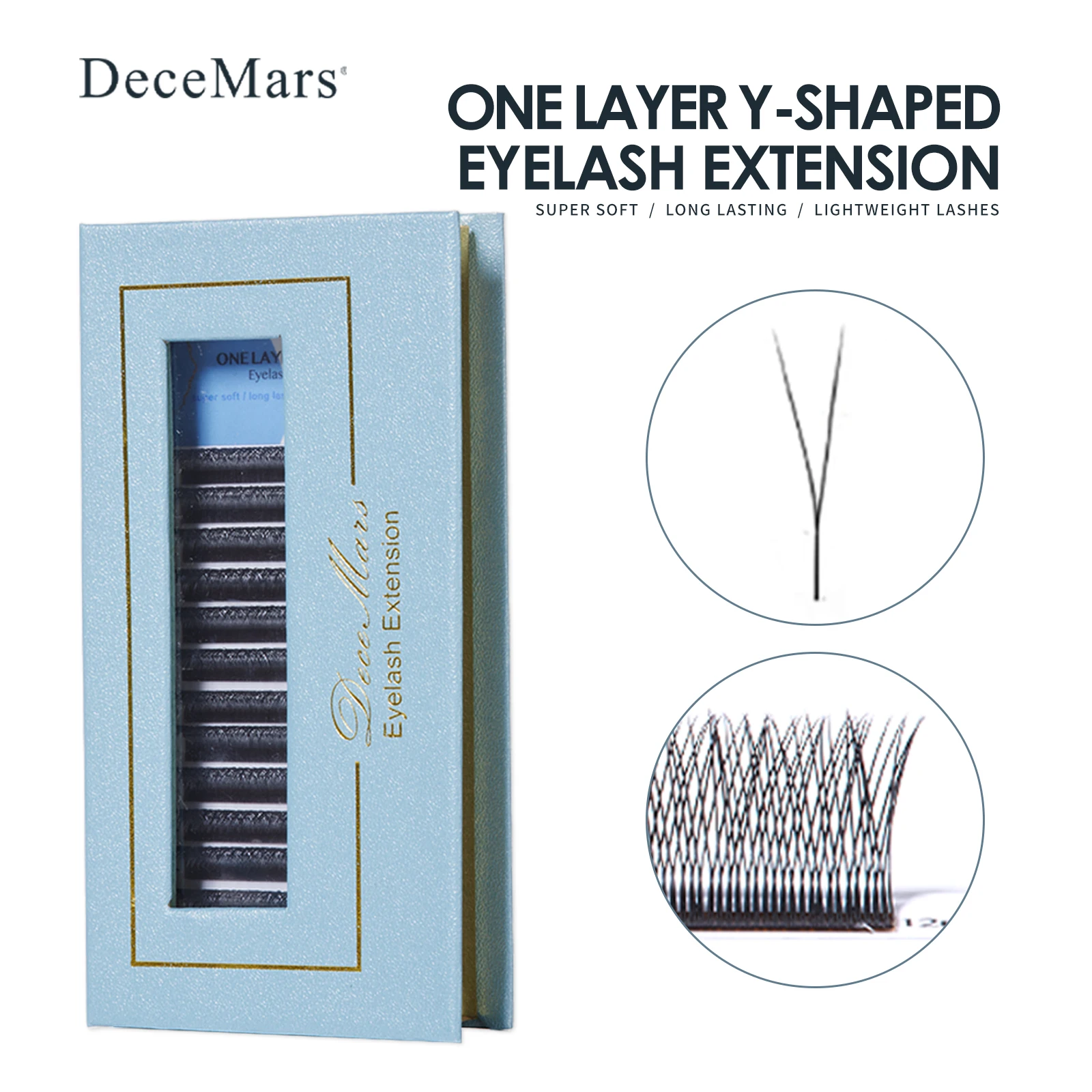 DeceMars 2D Y One Layer Y- Shape Small Velvet Flowers Eyelash Extension