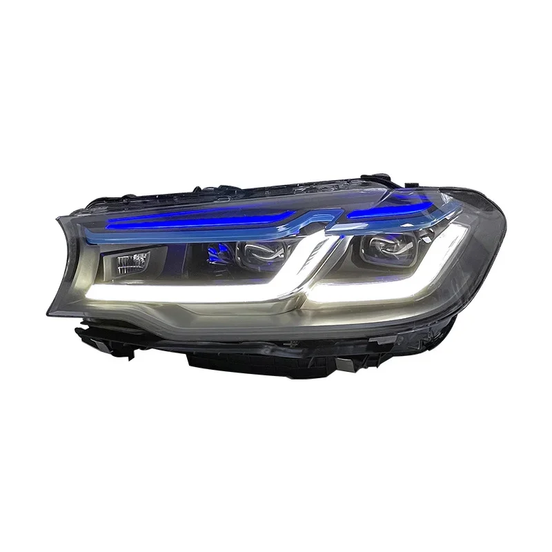 For BMW 5 Series G38 Headlights assembly 18-20 G30 modified M5 Thunder Edition double blue eyebrow LED headlights