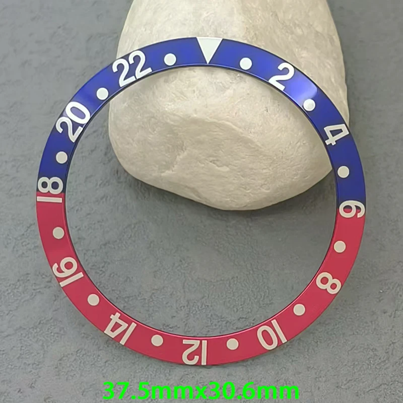 NH35 Case Ring 37.5mmx30.6mm Curved Aluminium Bezel Insert Fits Submariner NH35 NH36 Movement Watch Replace Case Ring Parts