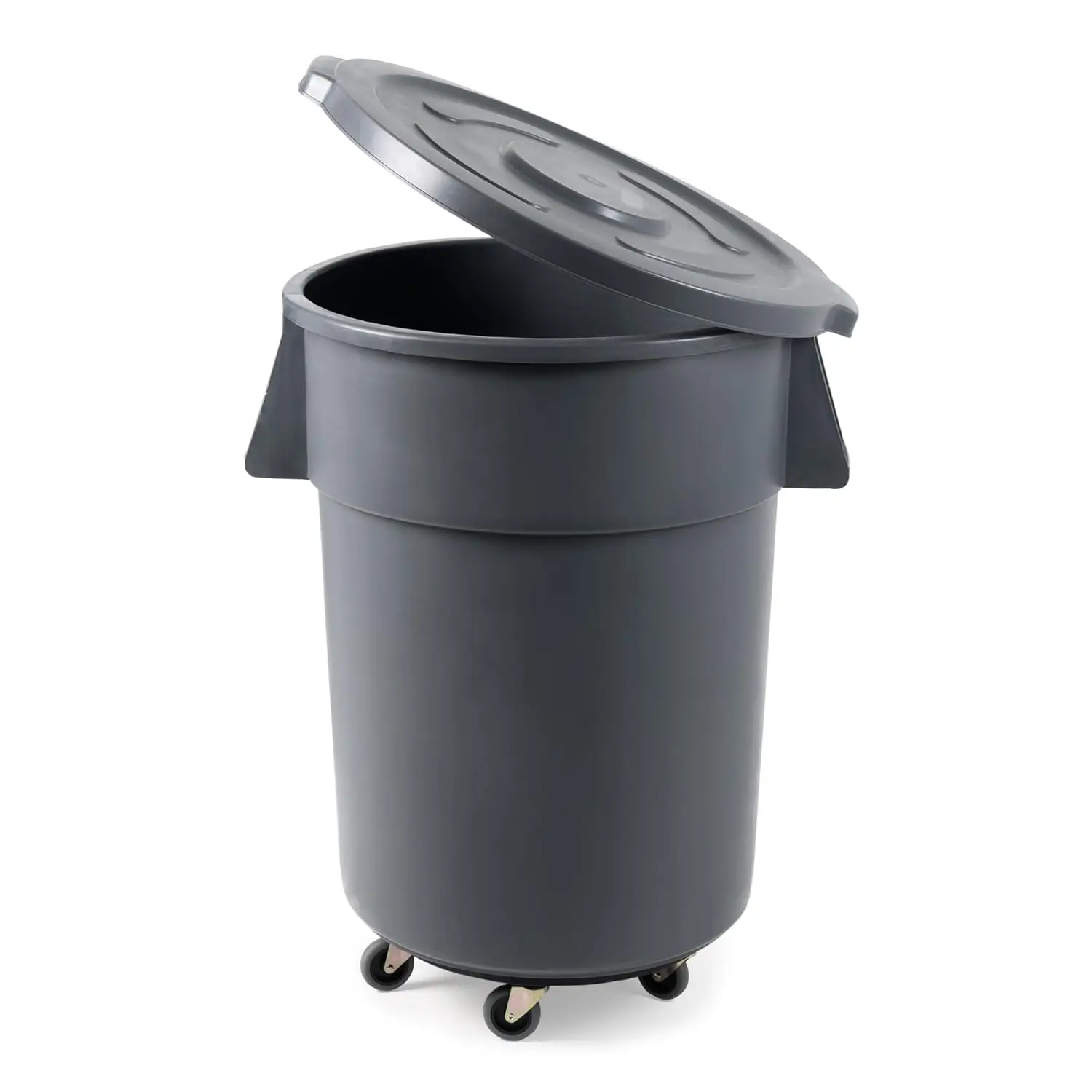 55 Gallon Trash Can With Lid And Dolly Round Ingredient Storage Containers Recycling Bin Kitchen Garbage Can Office Garbage Can