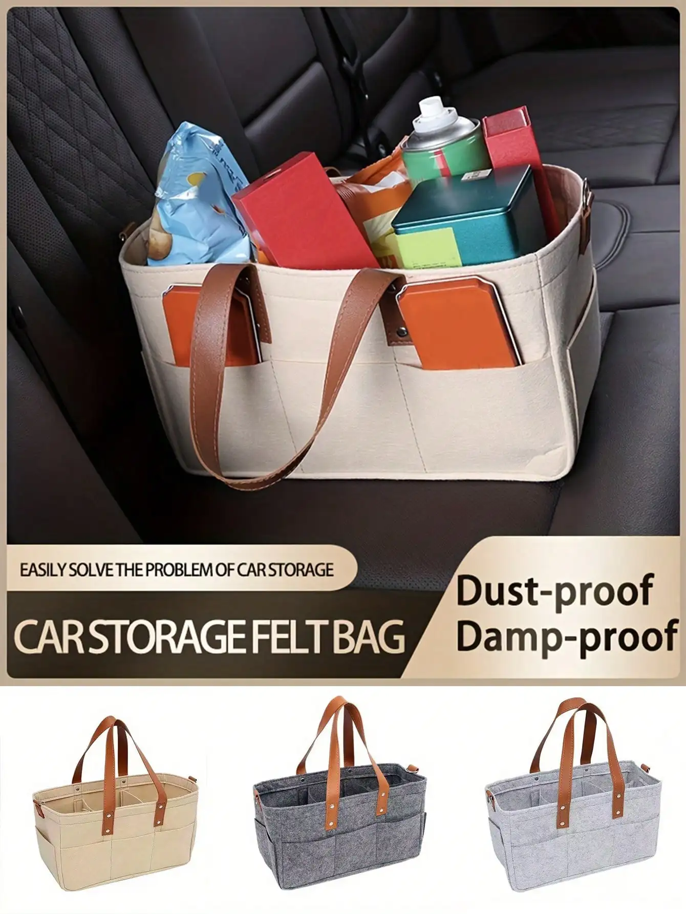 

1pc Car Multifunctional Foldable Storage Bag, Portable Organizer Holder For Car Trunk
