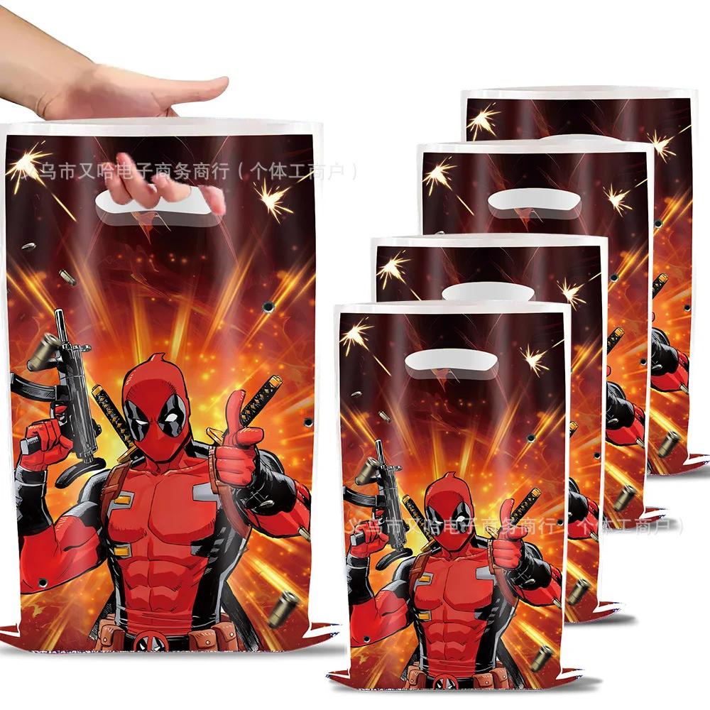 Disney Deadpools Snack Candy Wrapping Bag เด็กวันเกิดแบบพกพา Eco กระเป๋าธีมภาพยนตร์ Super-heroes สุทธิของขวัญกระเป๋า