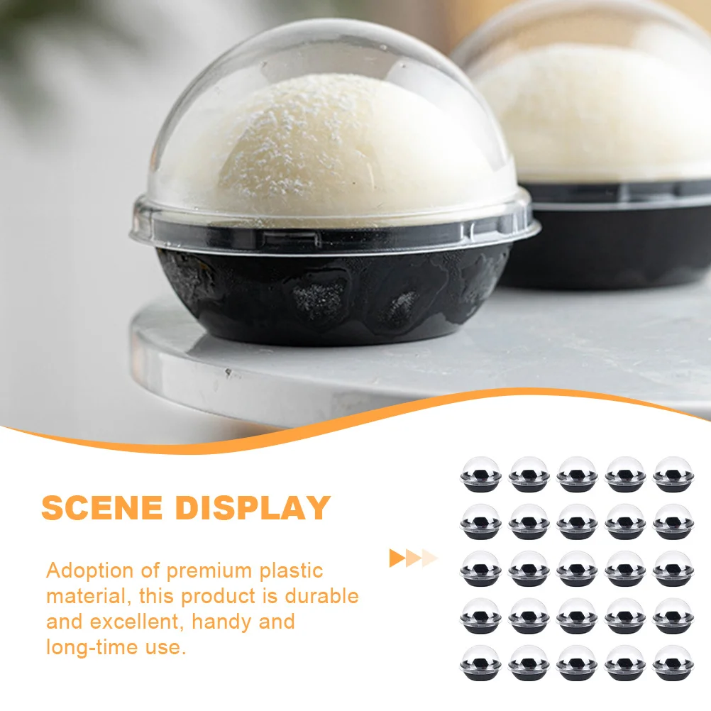 

50Pcs Transparent Plastic Dome Cookie Boxes Clear Dessert Packaging Dome Shape Portable Cake Boxes Festival Gift