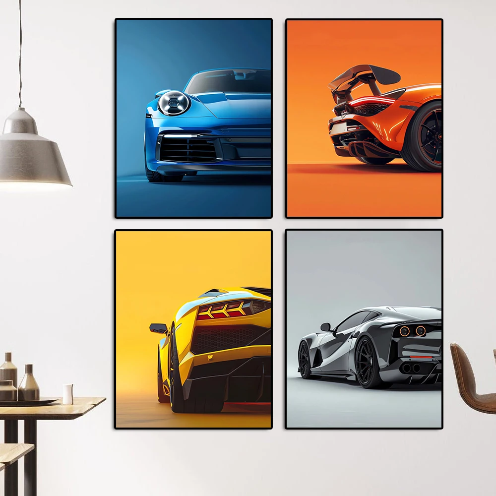 

Classic Racing Game Poster Abstract Retro F40 812 Sports Car Canvas Painting Luxury Club Supercar Wall Art Gaming Bedroom Decor