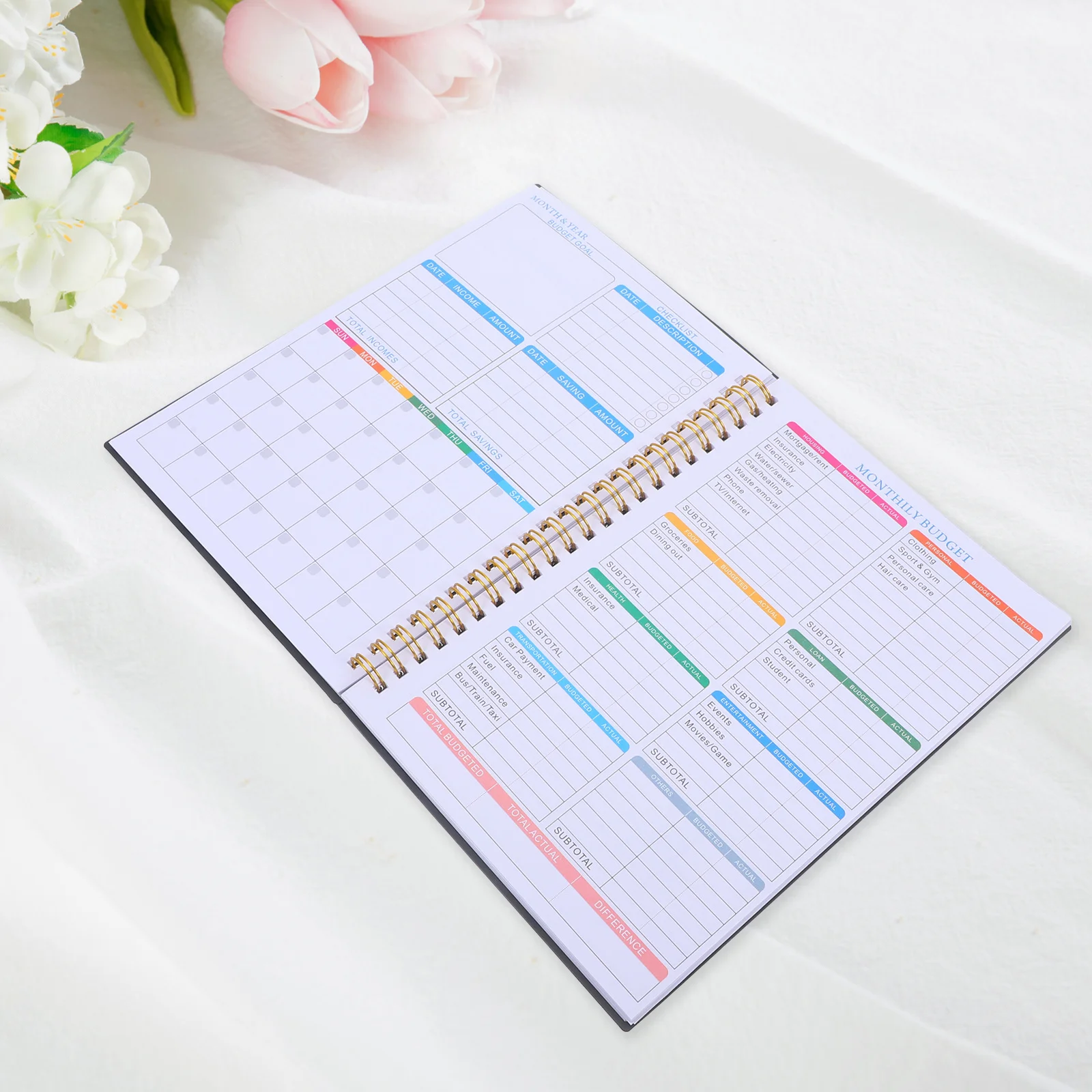1pc Budget Book Planner Household Expense Tracker Cash Recording Notepad For Home Office Business Money Management Tool
