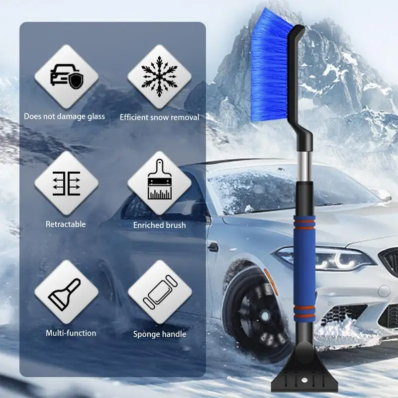 Snow Shovel For Car Anti-Freezing Utility Shovel Anti-Cracking Snow Shovels Snow Brush Snow Broom Ergonomic Handle For Winter