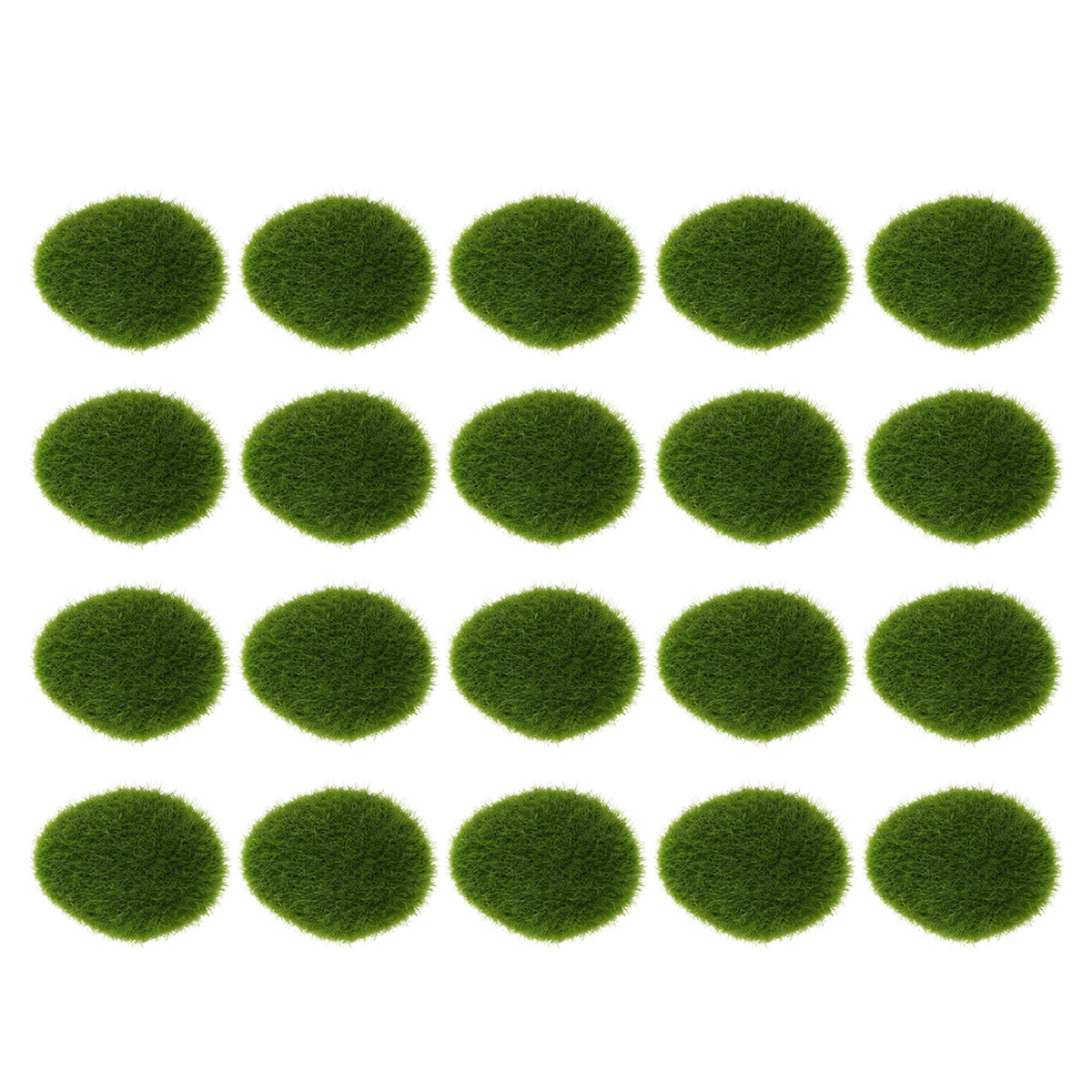 20 Pcs Fake Moss Rocks Lawn Ornaments Ball Decorate Terrarium Decoration Craft Project