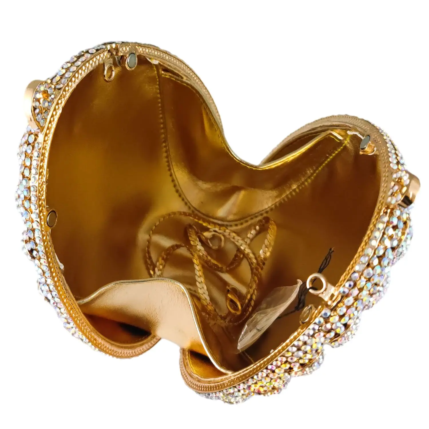 Boutique De FGG Shell Shape Women Colorful Crystal Evening Clutch Bags Wedding Bridal Rhinestone Purses Party Minaudiere Handbag