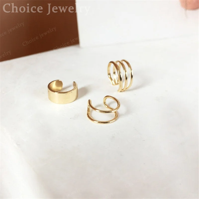 Boucles d'oreilles à trois clips en argent Sterling 925 pour femmes, bijoux de mariage à la mode, accessoires de fête élégants