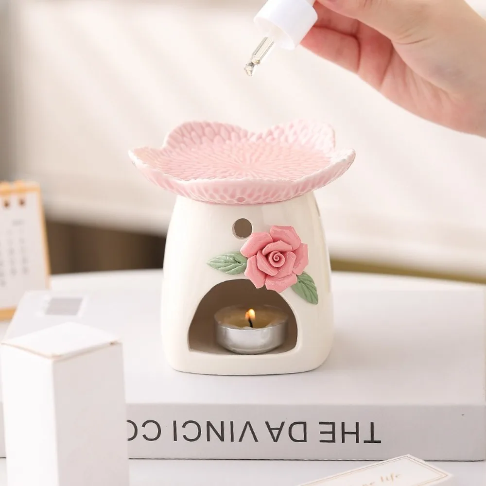 

Ceramic Flower Aromatherapy Stove Eco-Friendly Heat Resistant Candle Stove Handmade Essential Oil Diffuser