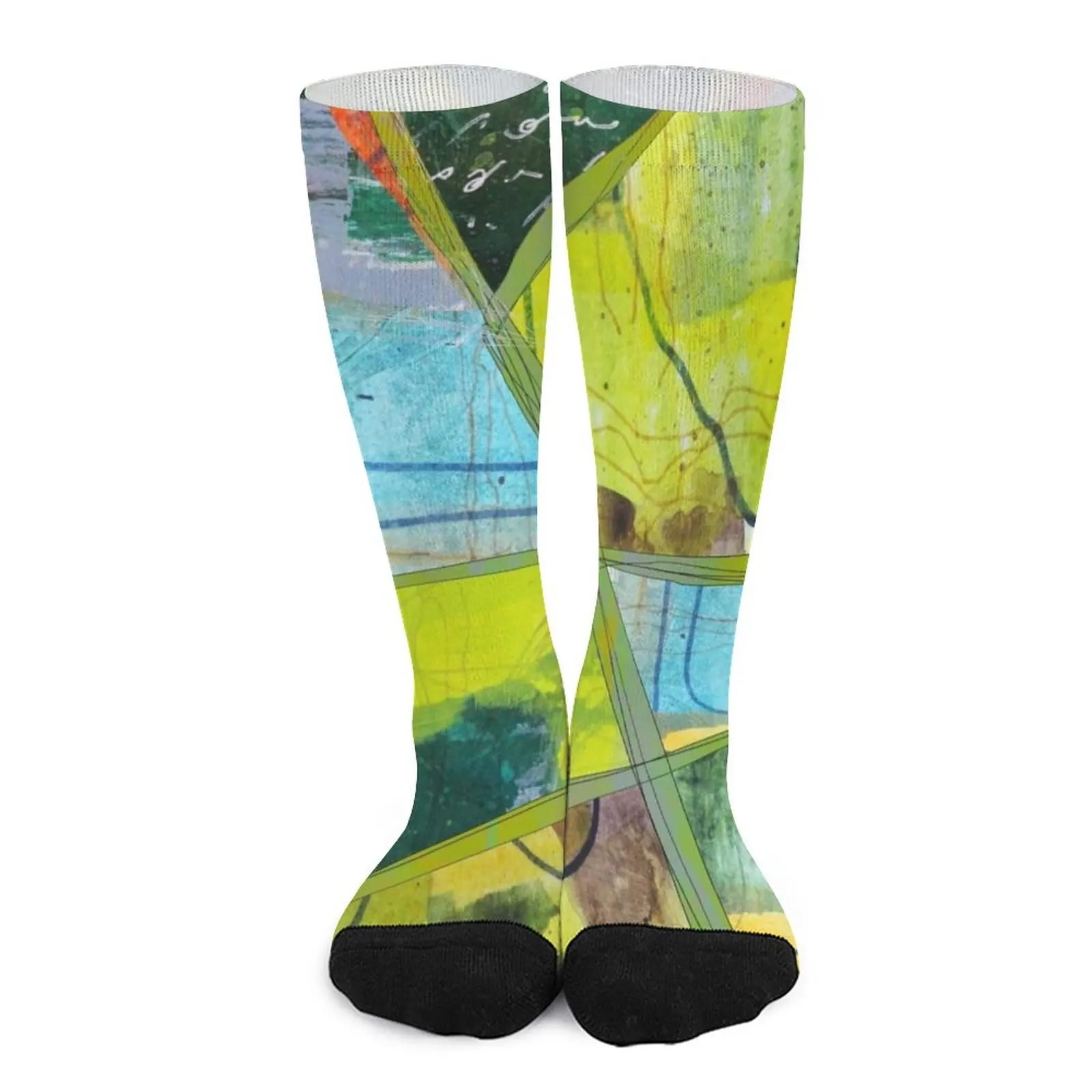 

Messy Mixed Media Collage Art Socks Women socks socks for men