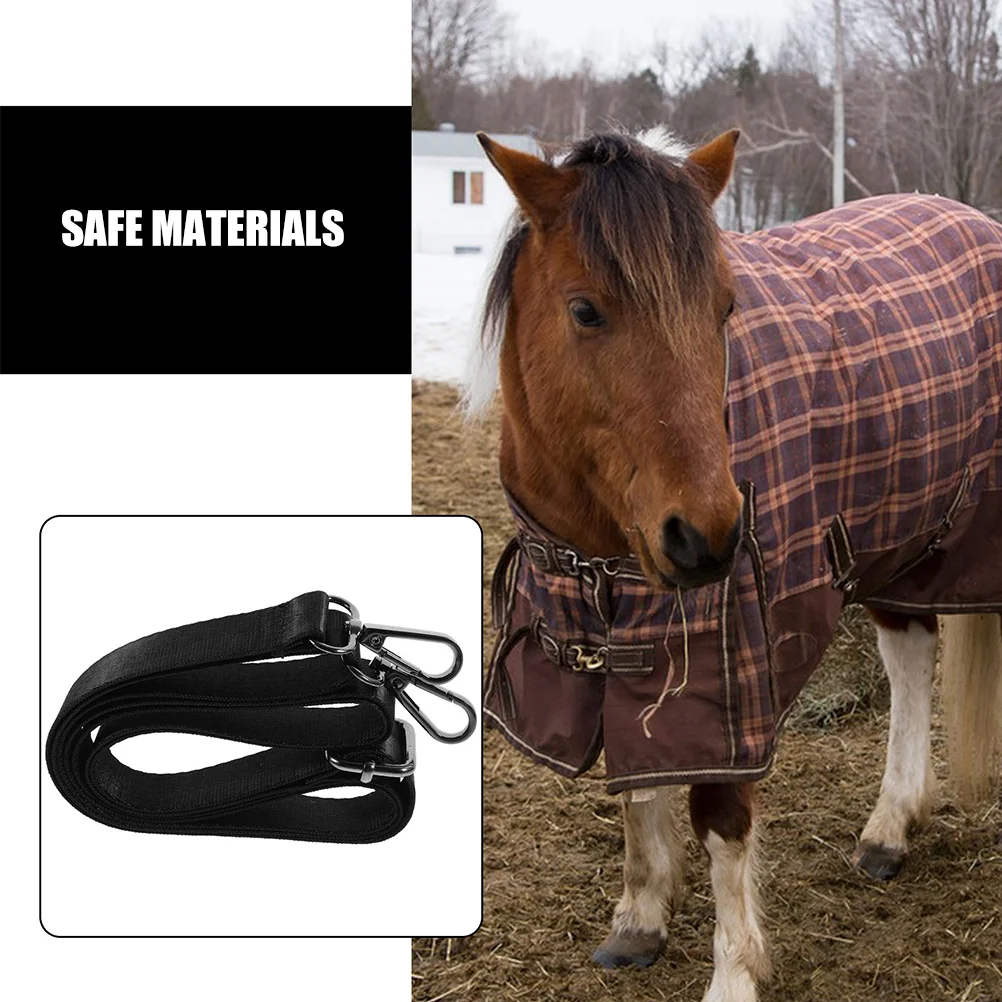 2 Pcs Horse Blanket Leg Straps Hanging Belly Fixing Tool with Buckle Adjustable Bands Elastic Winter