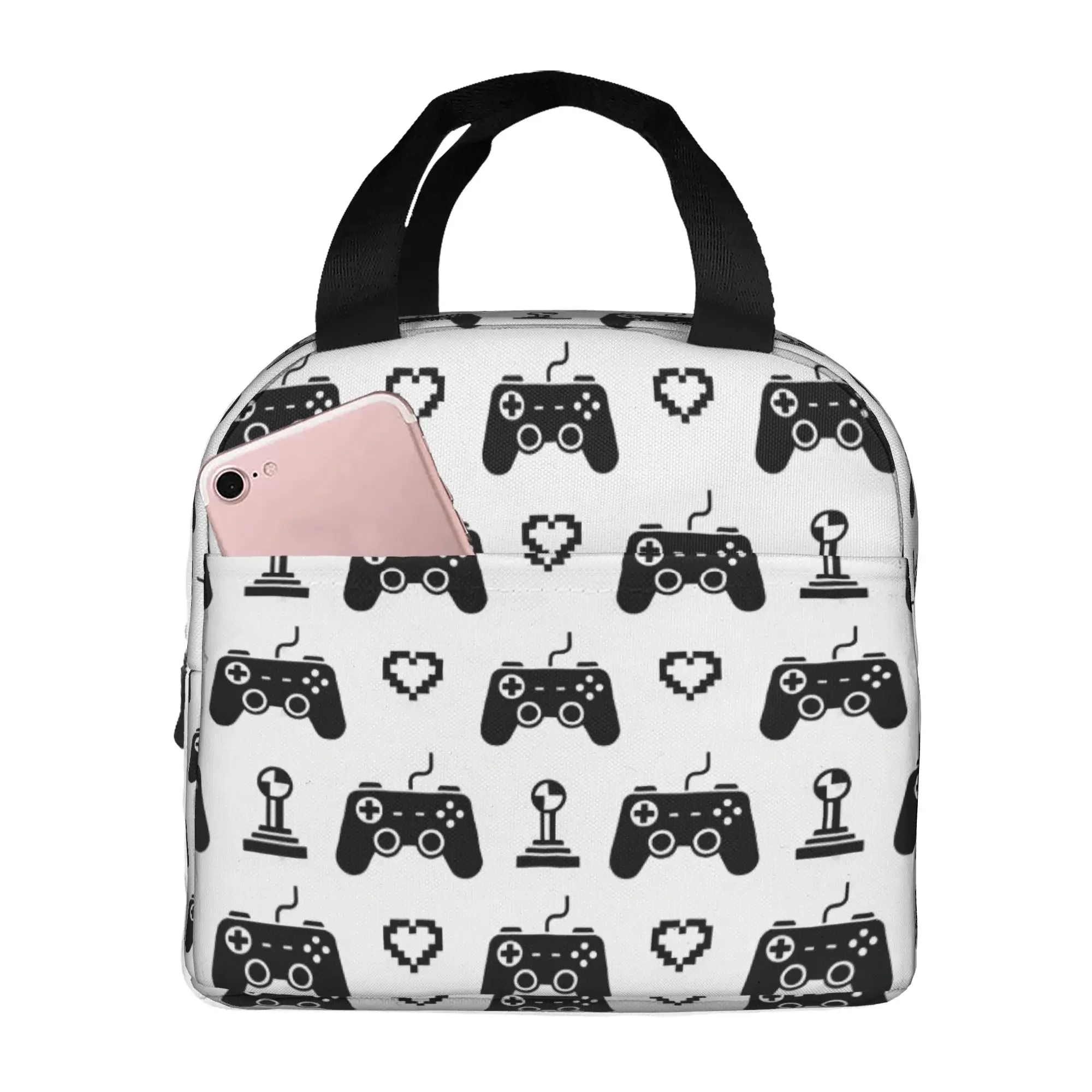 Cartoon GamePad Games Console Resuable Lunch Box Women Waterproof  Thermal Cooler Food Insulated Lunch Bag Office Work