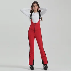 2025 New Ski Strap Pants for Women Winter Waterproof Thermal Snowboarding One Piece Trousers Elasticity Breathable Skiing Pants