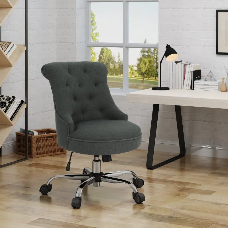 

Office Chair The Tufted Diamond Stitching In The Seating Offers An Extra Touch Of Sophistication And Texture (Dark Gray Fabric)