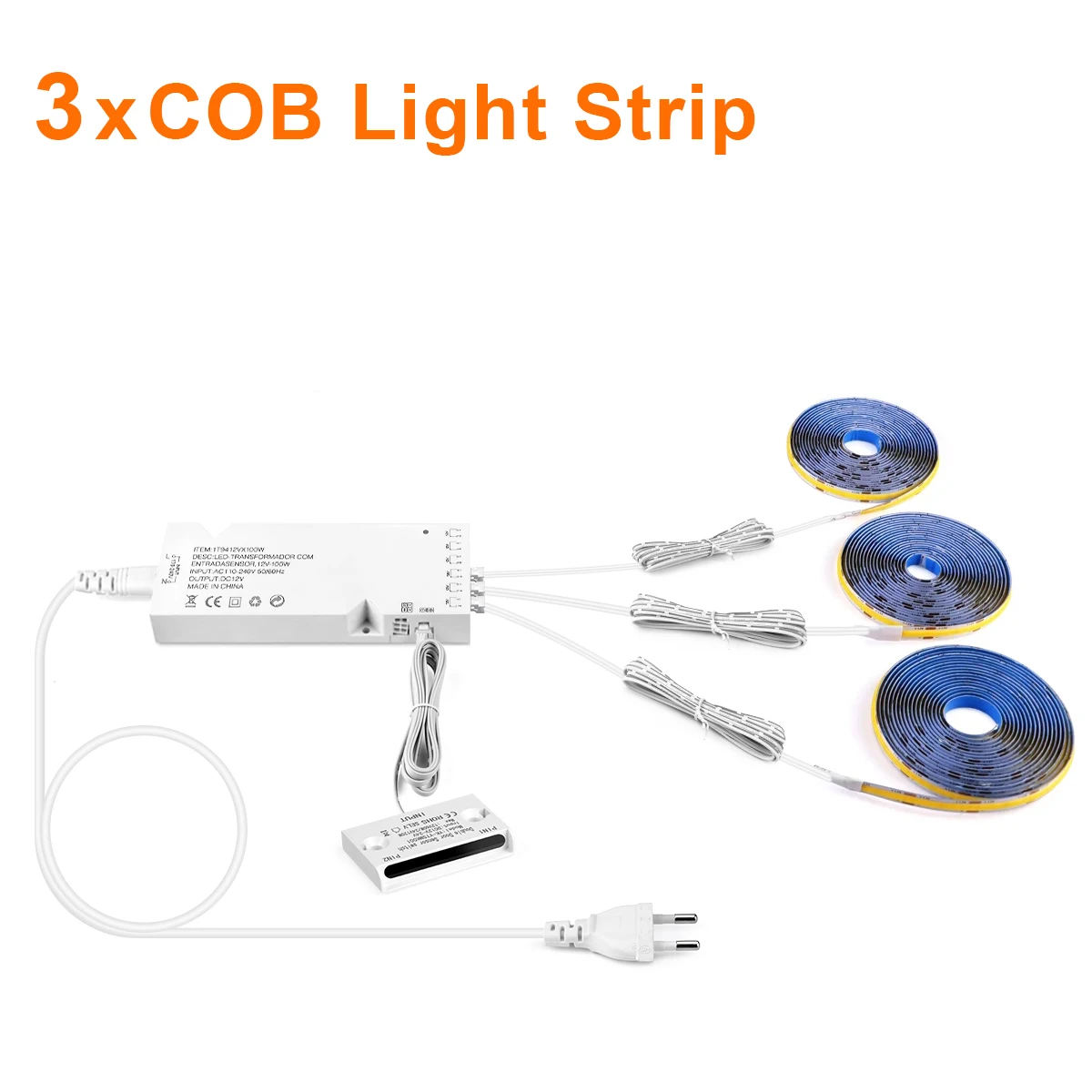 12V COB LED Strip Licht Slimme Dubbele Deur Sensor Schakelaar Kastverlichting voor uw kamer Verlichting Dupont LED Tape Deur Open Licht-AAN