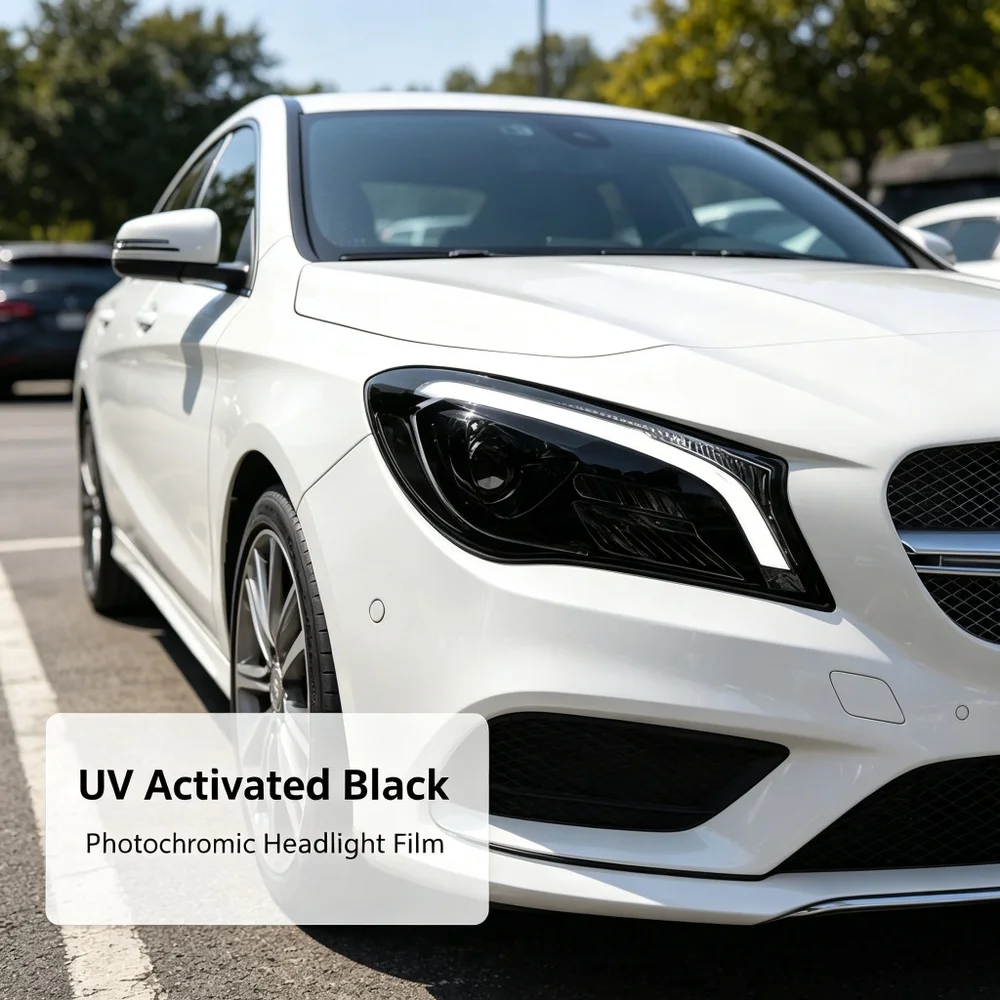 Black/purple TPU Photochromic Headlight Film Suitable For Any Car Light Decoration, Scratch Resistant, and Protective Stickers view 4