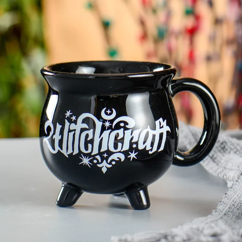 Halloween Gothic Style Ceramic Mug 3D Sculpted Cat Unicorn Cauldron Coffin Drinking Cup Home Table Decor Gift