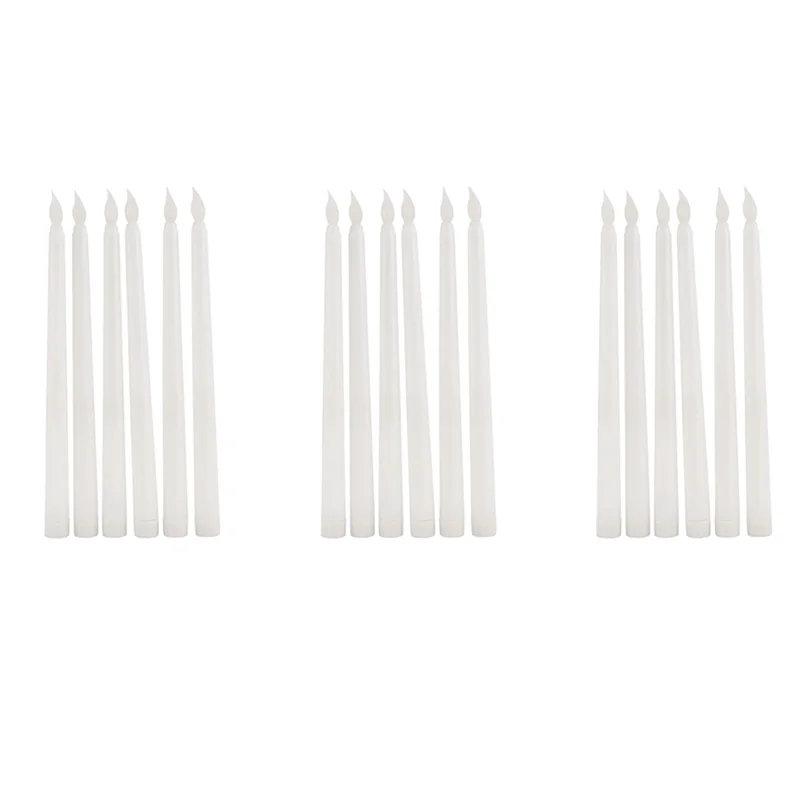 

ABSS-18Pcs LED Taper Candle For Dinner, Flickering Flameless Tapered Battery Operated Table Settings Weddings Birthday