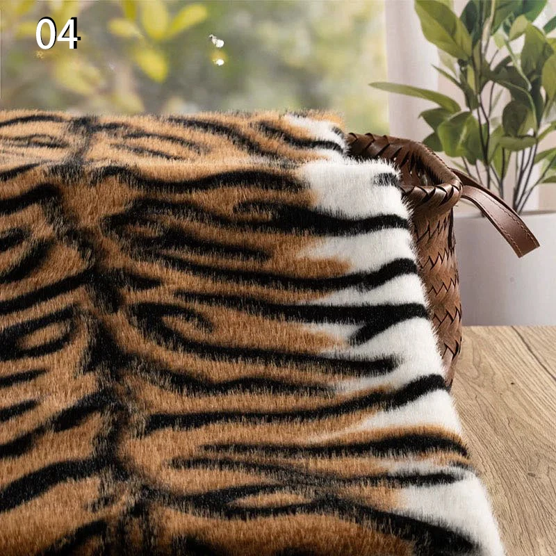 50x170cm Leopard Print Tiger Print Plush Artificial Fur Fabric Hat Scarf Carpet DIY Performance Clothing Fur Clothing Fabric
