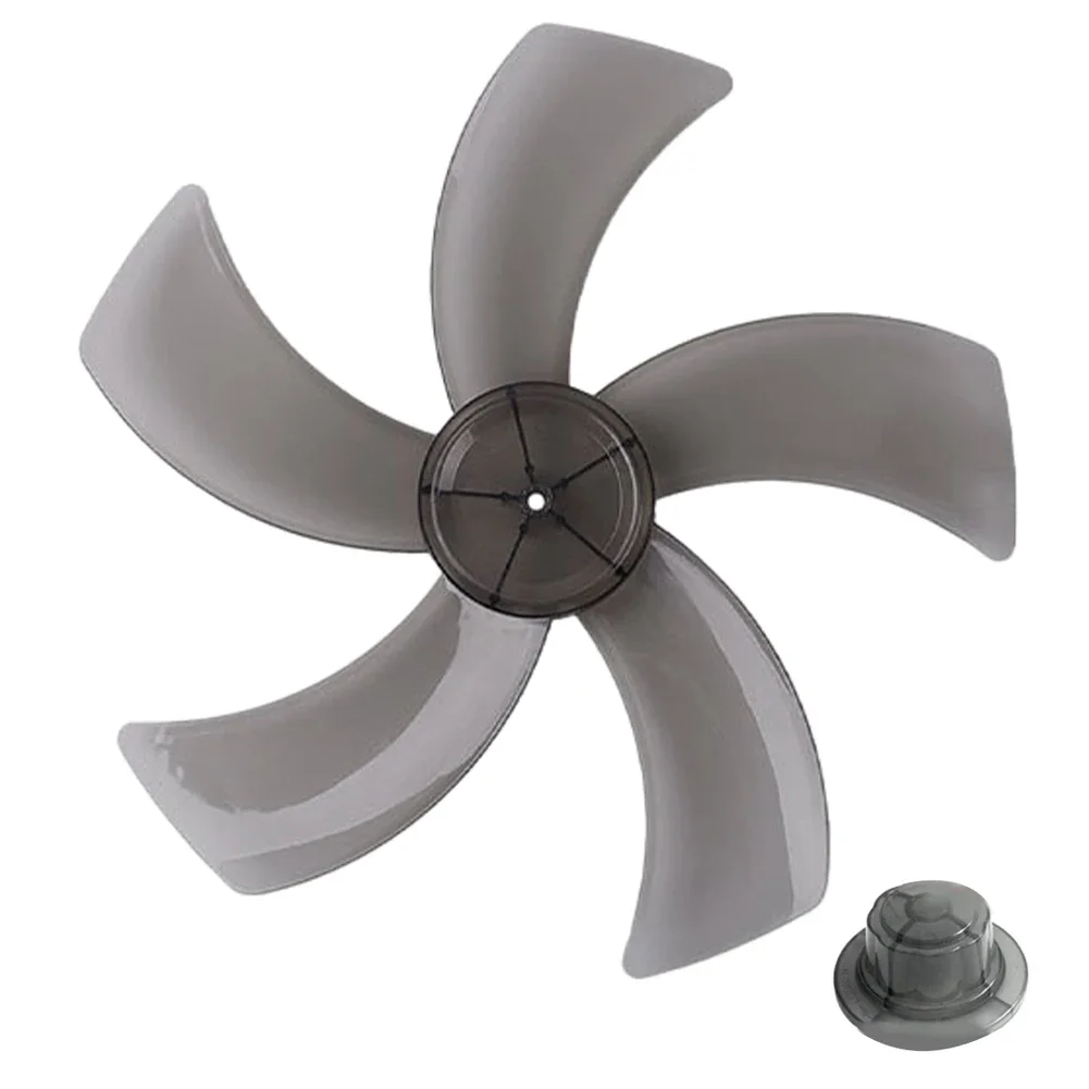 12Inch Household Plastic Fan Blade Five Leaves With Nut Cover Pedestal Plastic Fan Blade Electric Fan Accessory Home Ventilation