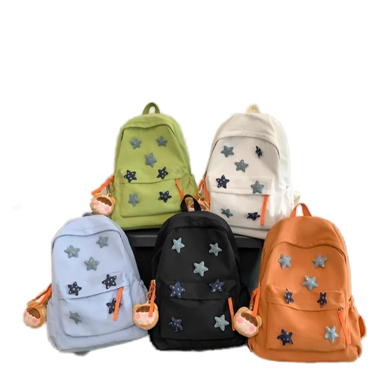 

Homemade five-pointed star backpack, junior high school students, college students, large-capacity student campus schoolbags