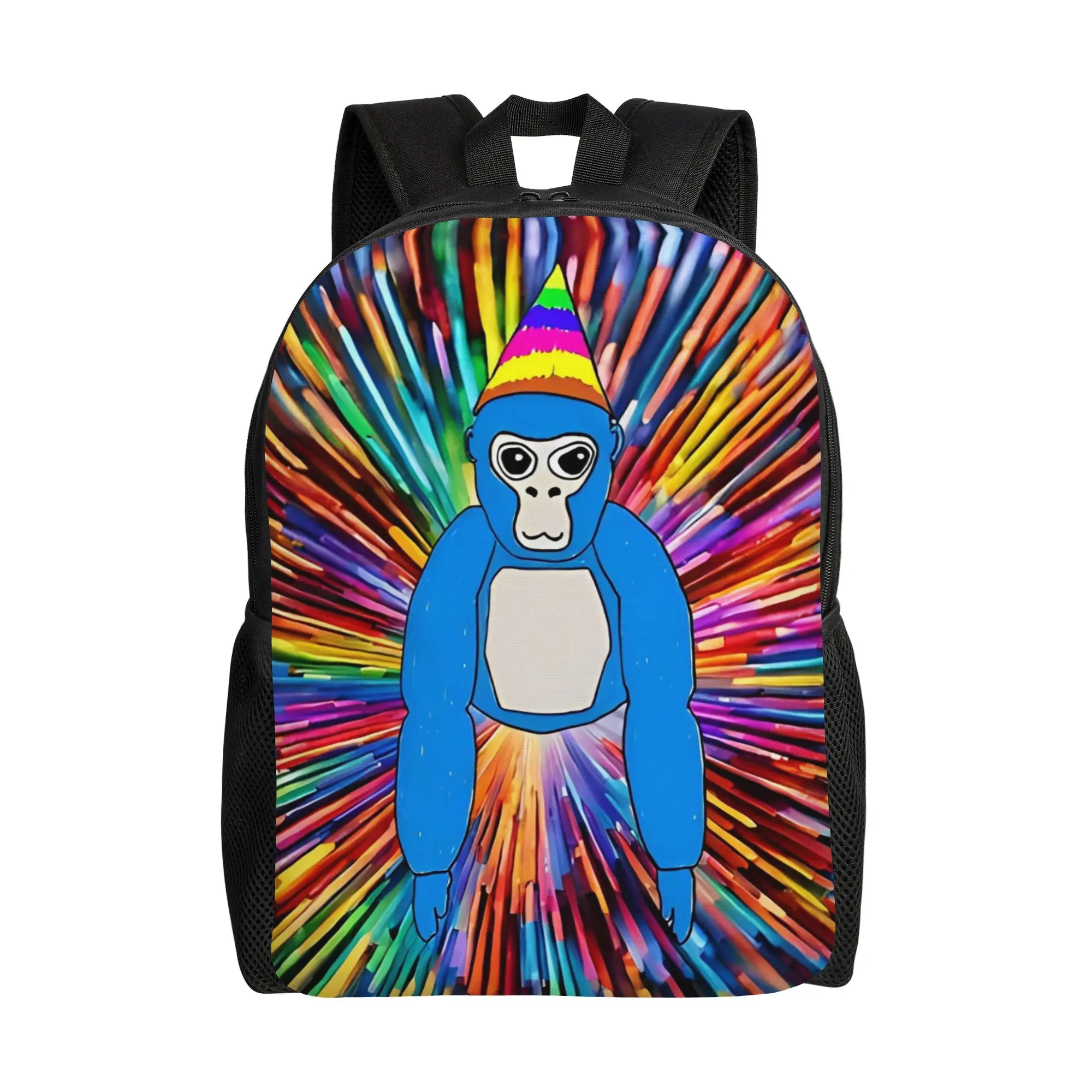 

Красочный рюкзак Gorilla Tag для мужчин и женщин, модный студенческий деловой рюкзак, холщовая сумка для ноутбука с карманом