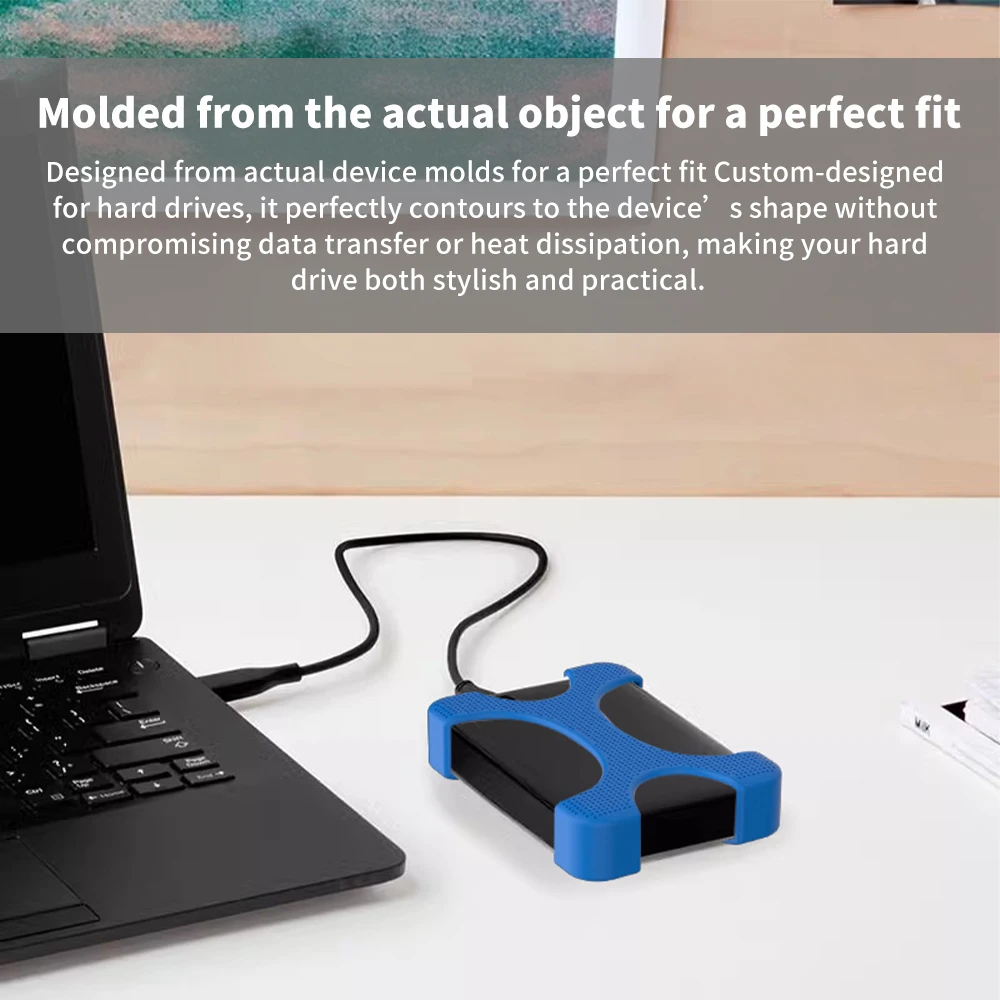 2,5-Zoll tragbare Festplatte, X-förmige Silikon-Schutzhülle, Anti-Fall-Wärmeableitungshülle für Seagate WD externe Festplatte – Detail 5