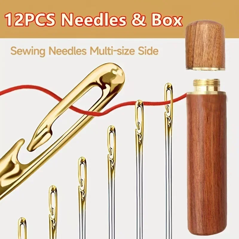 Stainless Steel Side Holes Blind Needles Elderly Hand Sewing Needle For Sewing Household DIY Apparel Beading Threading Needles