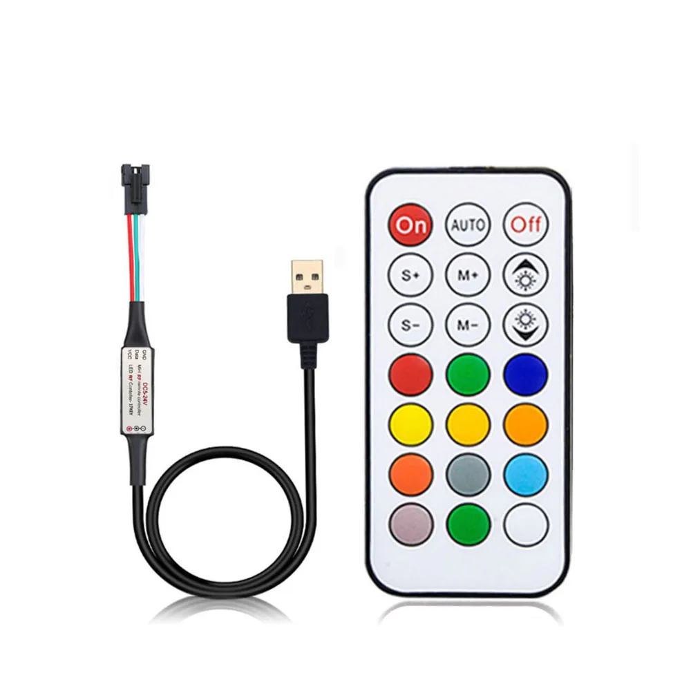 Led Strip Light WS2812B WS2811 SK6812 RGB Led Controller;14keys RF Wireless Remote Controller DC5-24V