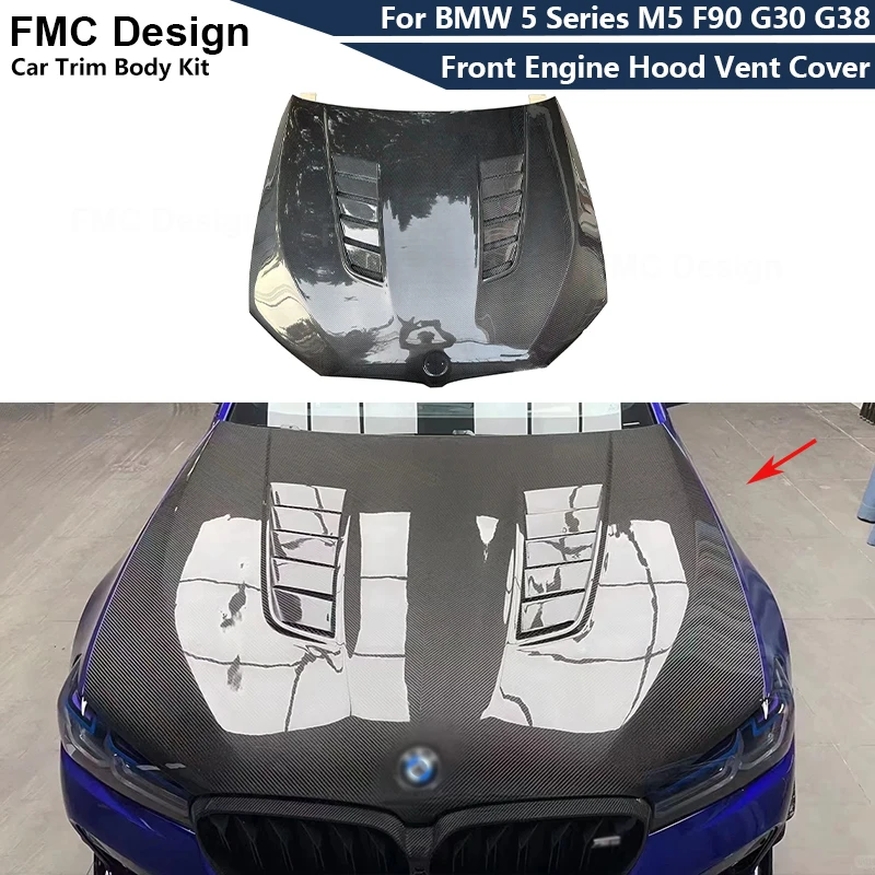 

For BMW 5 Series M5 F90 G30 G38 Carbon Fiber Front Engine Hood Vent Cover Body kit Car Hood Vents