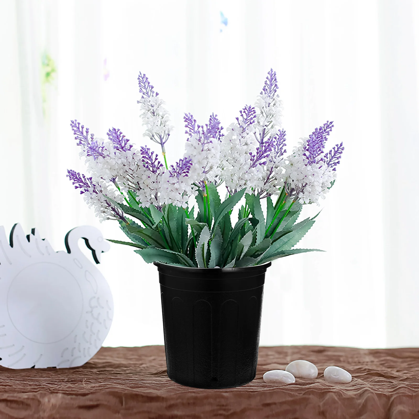 

10pcs Controlled Root Plastic Flower Pots 1 Gallon Simple Design With Drainage Holes Lightweight Durable Garden Planters For