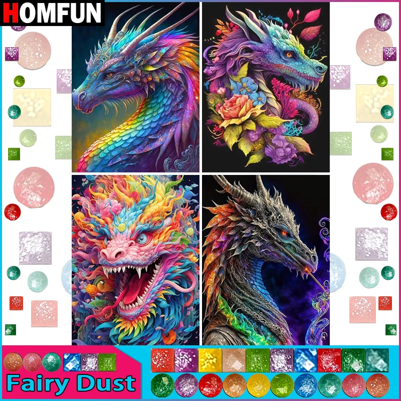 HOMFUN Fairy Dust Rhinestone Painting Crystal Decor Diy Diamond Painting \