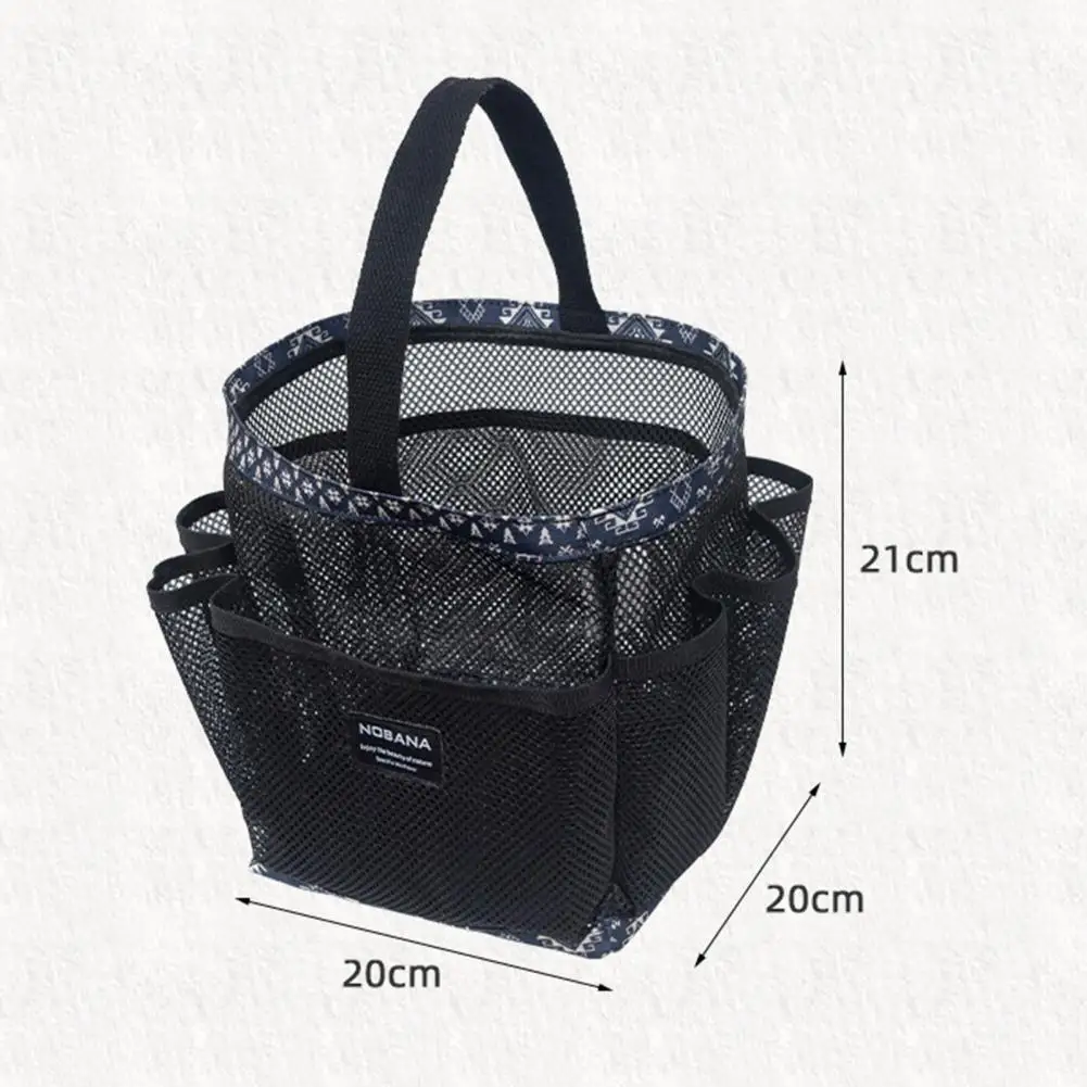 Travel Storage Bag Mesh Design Bath Bag Capacity Mesh Tote Bag Breathable Shower Basket Bathroom Organizer with Pockets Quick