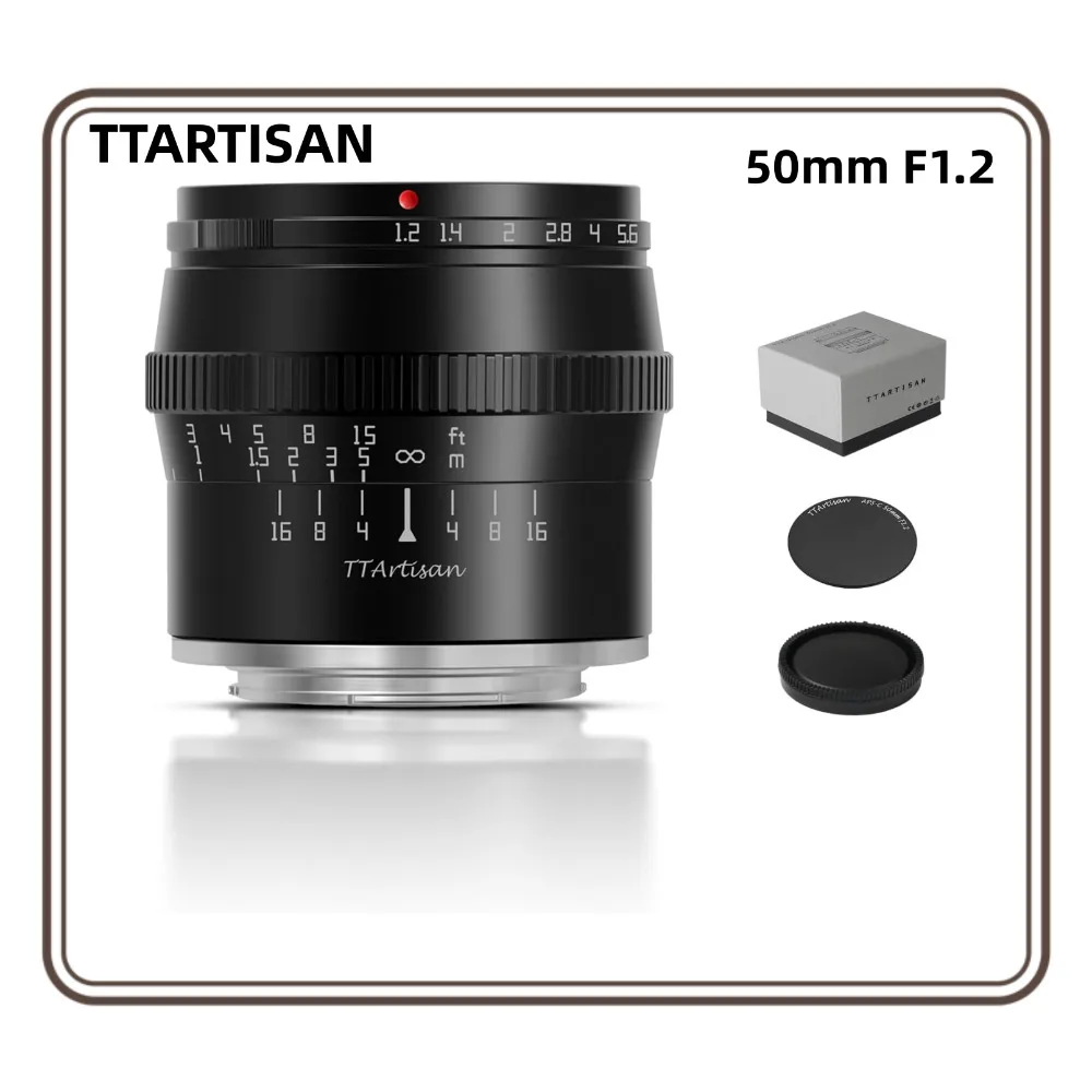 TTARTISAN 50mm F1.2 APS-C Manual Focus Lens for Sony E FUJIfilm X Canon M Nikon Z Panasonic Olympus M43 Mount Large Aperture