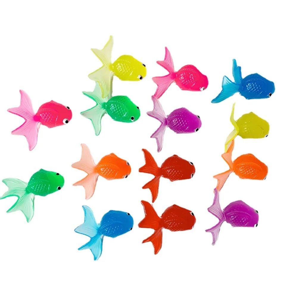 

20 шт., мягкая резина с имитацией золотой рыбки, случайные красочные игрушки для ванной с золотой рыбкой для бассейнов, забавные детали для водных игр в помещении и на открытом воздухе