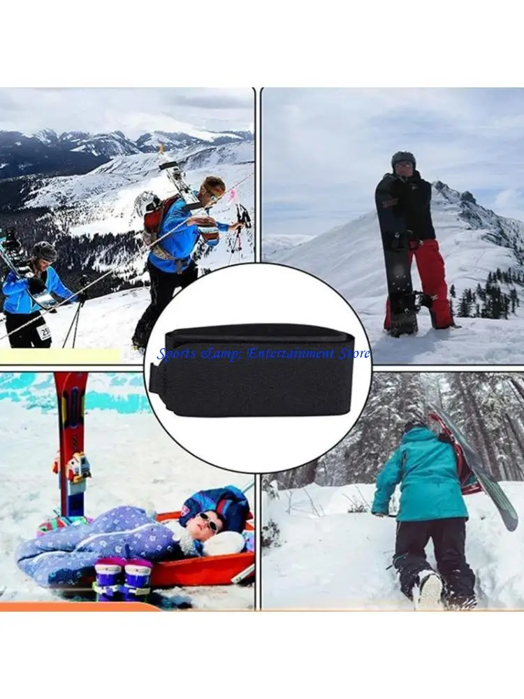 

G7NF 2Pcs Ski Fastening Strap Adjustable Ski Wraps Ties Ski Band Tape Storage Ties with Protective Pad Easy to Use