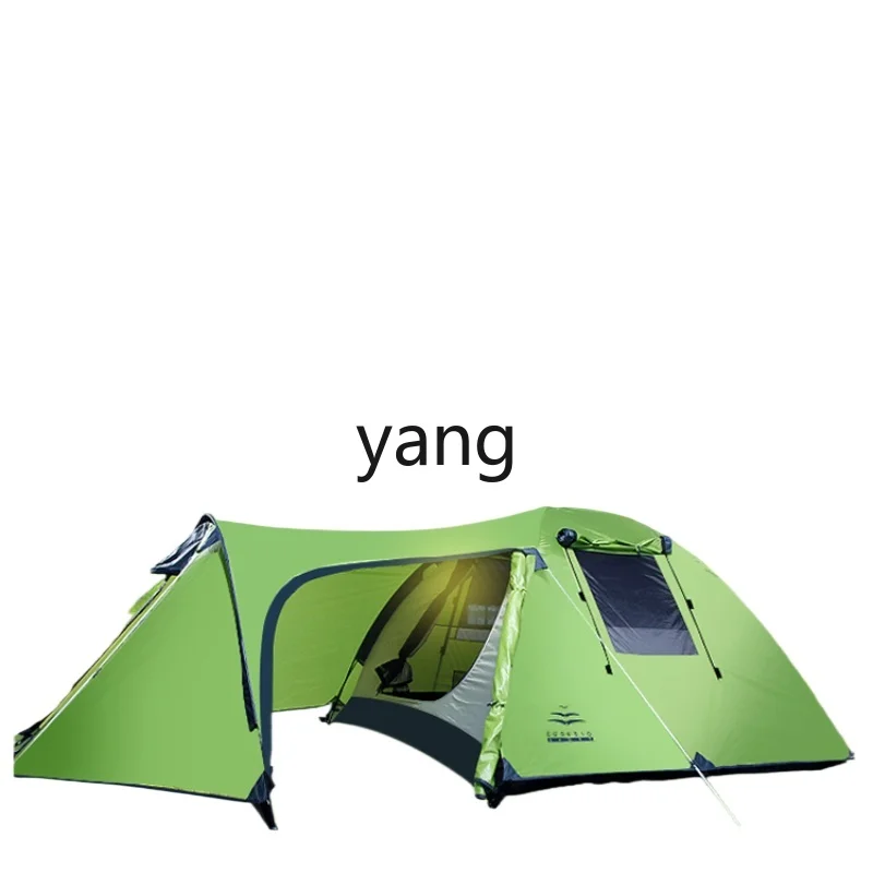 Yjq Tent Outdoor One-Bedroom One-Living Room Tunnel Tent Double-Layer Rain-Proof Sun-Proof Outdoor Camping Portable