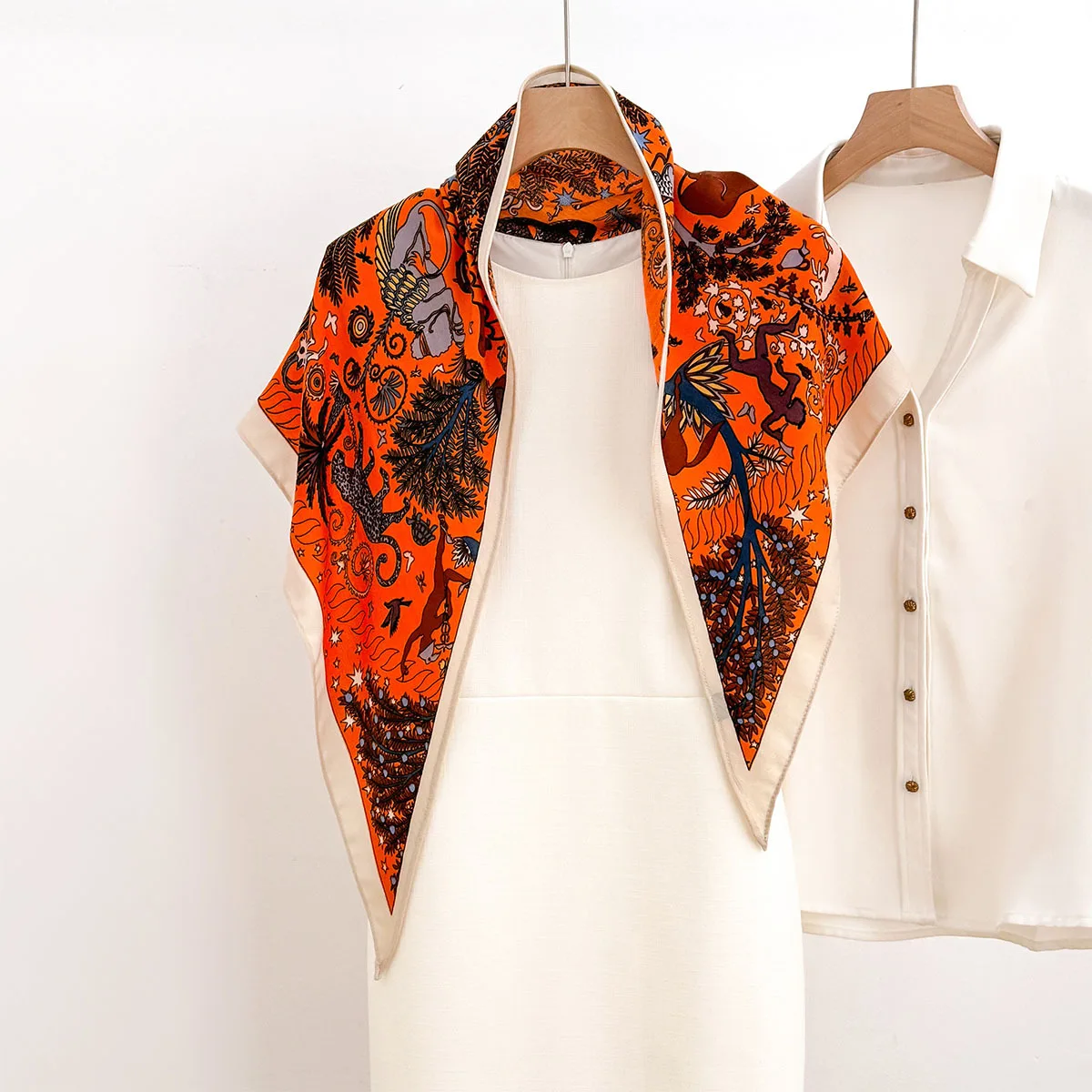 Oversized Triangle Bandana Women Fashion Waist Tie Scarf Silky Smooth Fabric Versatile Neck Head Shawl All Match Accessory