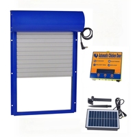 Automatic Chicken Coop Door, Solar Power Metal Rolling Curtain, House Door with Timer for Chicken Duck Poultry