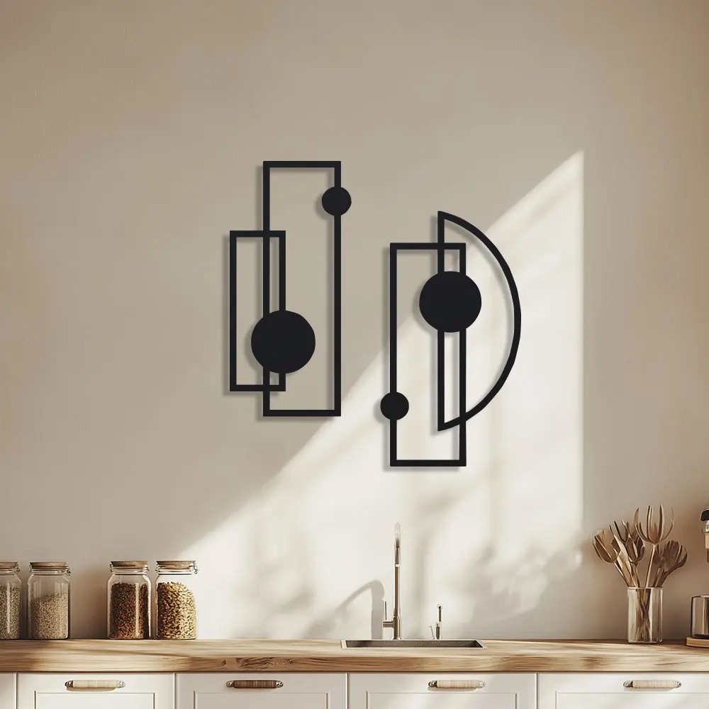 2 Stück/Set Metall-Wanddekoration, Metall-Wandkunst minimalistisch, Wandkunst abstrakte Metall hohle vertikale Dekorationen, Wandskulpturen