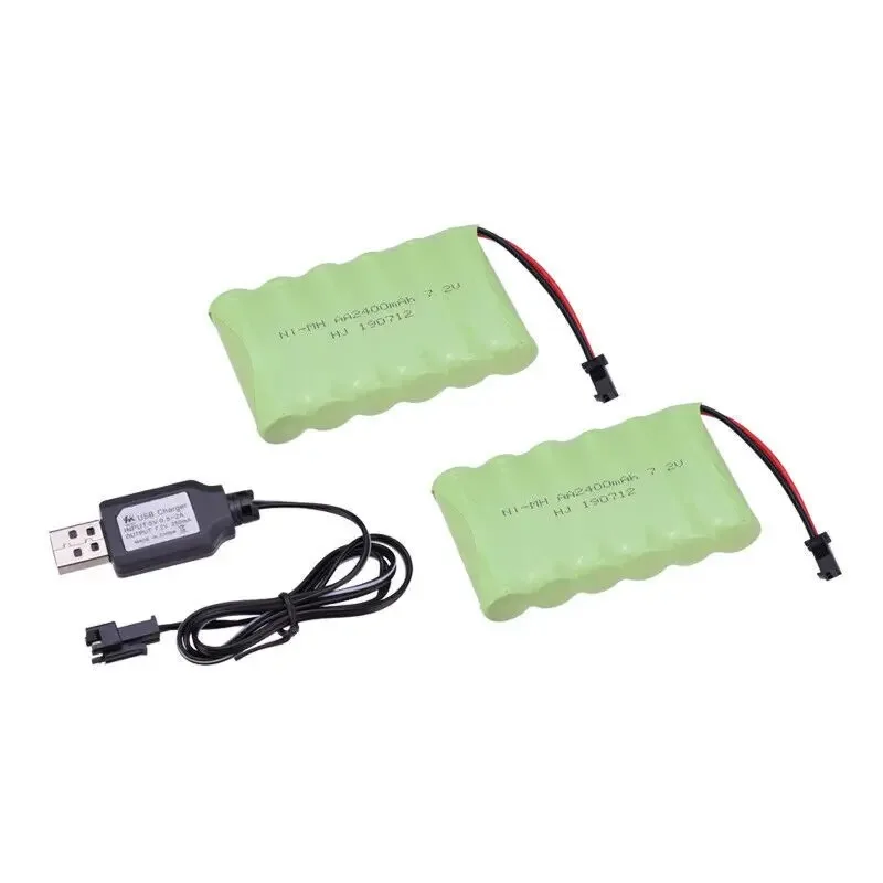 7.2V 2400mAh Ni-MH Rechargeable AA Battery Pack w/ SM-2P Plug for Old Version 15 Channel 2.4G Huina 1550 550 RC Excavator NiMH