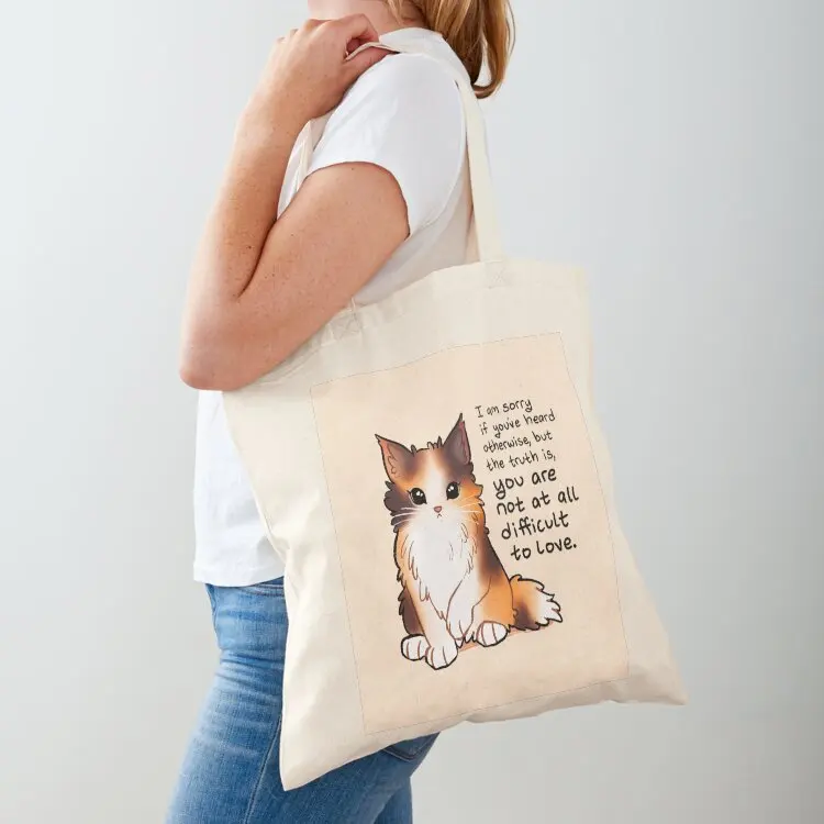 

You Are Not at All Difficult to Love Calico Kitten Tote Bag bags woman 2025 female bag Handbags