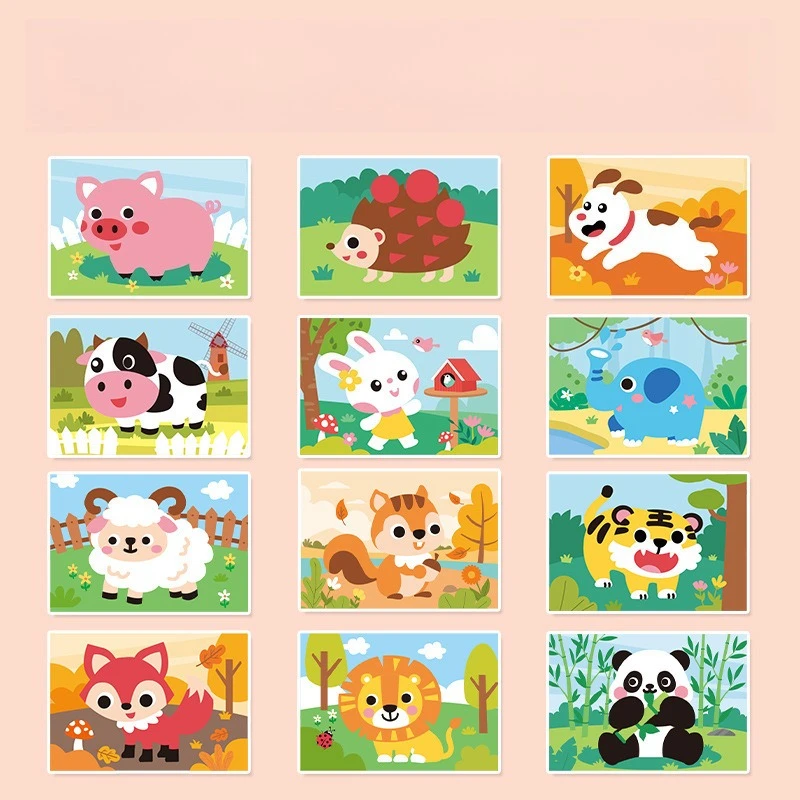 Children's EVA Three-dimensional Sticker Painting Kindergarten Handmade 3D Production Material Package Educational Toy DIY