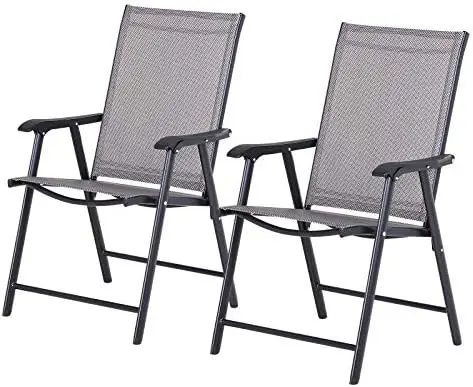 

Folding Outdoor Patio Chairs Set of 2 Stackable Portable for Deck, Garden, Camping and Travel Adult Outdoors Basket Beach shade