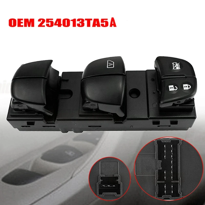 Voor Nissan Juke Leaf Rogue Altima 2010-2018 Power Master Raam Schakelaar Deurslot Schakelaar Driver Side 25401-3TA5A-A87D